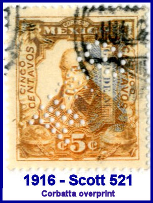 Michoacan 1916 perfin